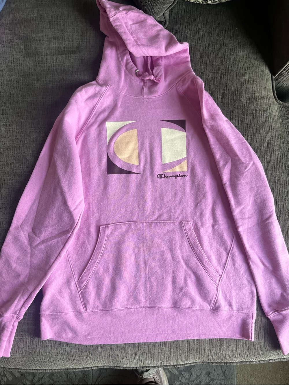 Champion Light Pink Graphic Pullover Hoodie